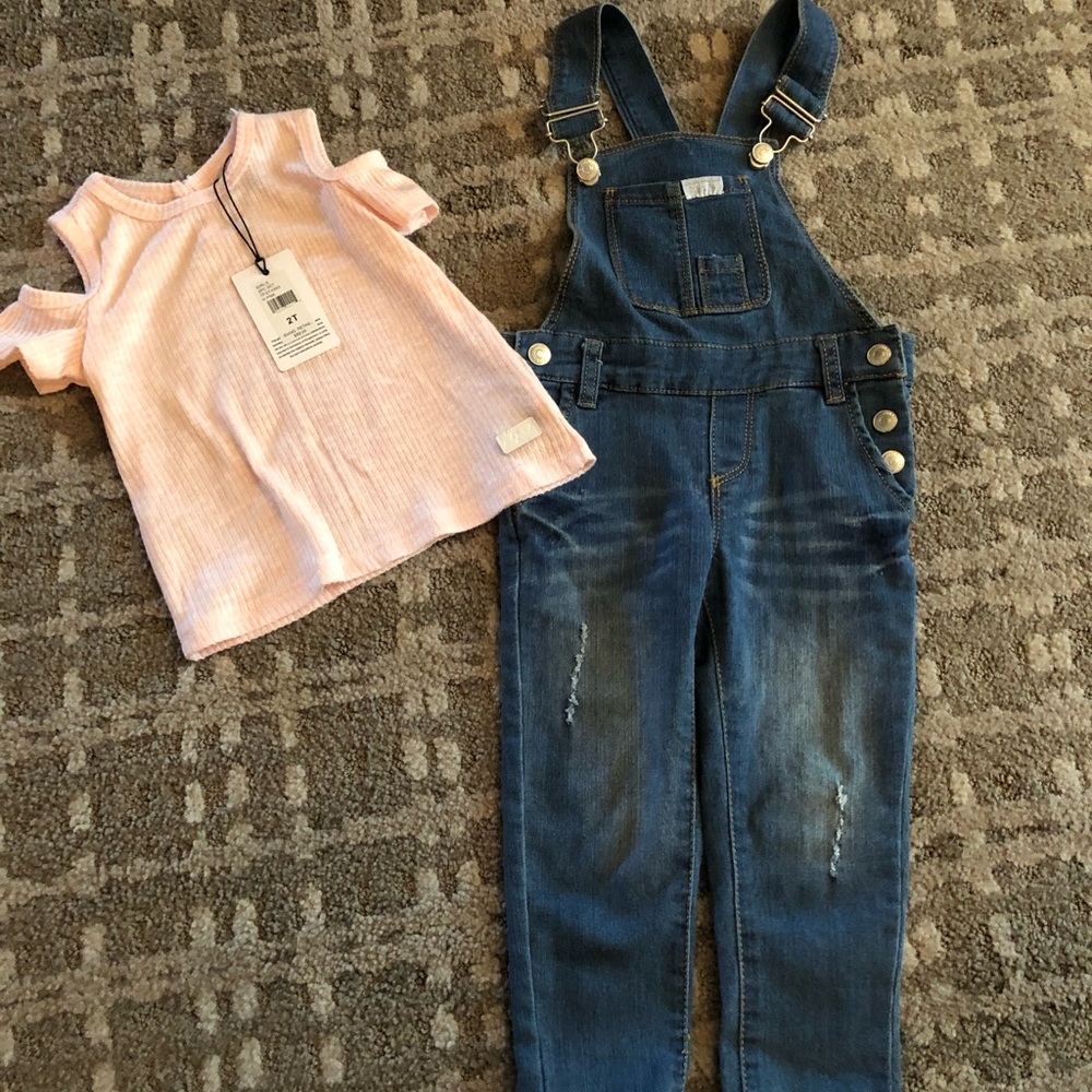 Girls 2T 7 For All Mankind overall and shirt set
